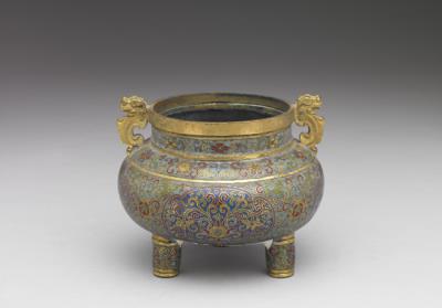 图片[2]-Copper incense burner with Indian lotus decoration in cloisonne enamels, Qing dynasty, Qianlong reign (1736-1795)-China Archive